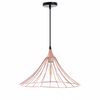 Lámpara De Techo Colgante Industrial Moderna Color Oro Rosa | 7hsevenon Deco Modelo Opole | Lámpara De Techo Interior Para Salón, Cocina, Comedor, Sala De Estar | Lámpara Cónica 40x40x18cm