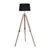 7hsevenon Deco - Lámpara De Pie Tripod, Madera/tela, Comedor, Dormitorio, Recibidor, Diseño Moderno, 60w, Casquillo E27, Altura Ajustable, 60x52x(103-144.5)cm (largo X Ancho X Alto), Blanco O Negro