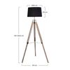 7hsevenon Deco - Lámpara De Pie Tripod, Madera/tela, Comedor, Dormitorio, Recibidor, Diseño Moderno, 60w, Casquillo E27, Altura Ajustable, 60x52x(103-144.5)cm (largo X Ancho X Alto), Blanco O Negro