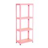 Estantería Rosa Metálica Modular Con 4 Baldas Ajustables | 7h Seven House | Estantería Uso Doméstico | Estantería Multiusos | Dimensiones 148x60x30cm | Aguanta Hasta 240kg