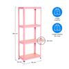 Estantería Rosa Metálica Modular Con 4 Baldas Ajustables | 7h Seven House | Estantería Uso Doméstico | Estantería Multiusos | Dimensiones 148x60x30cm | Aguanta Hasta 240kg