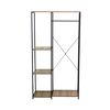 Perchero De Pie Metálico Con 3 Baldas De Madera Modelo Oilu De 7house | Perchero Industrial Ideal Para Entrada, Recibidor, Pasillo, Tienda De Ropa, Vestidor O Dormitorio | Dimensiones 167x90x40,4cm