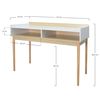 Thinia Home - Mesa Consola Twin, Madera, Recibidor, Salón, Comedor, Dormitorio, Habitación, 2 Organizadores, Diseño Minimalista, Dimensiones 110x50x83.5cm (largo X Ancho X Alto), Color Natural/blanco