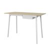 Thinia Home - Escritorio Simplify, Madera, Sala Trabajo O Estudio, Despacho, Oficina, Dormitorio, 1 Cajón, Diseño Nórdico, Dimensiones 110x50x75cm (largo X Ancho X Alto), Color Blanco/natural