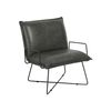 Thinia Home - Sillón Comedor Senior, Acero, Tapizado En Cuero, Acolchado, Salón, Dormitorio, Recibidor, Diseño Industrial, Relax, Dimensiones 73x74x84cm (largo X Ancho X Alto), Color Marrón O Negro