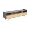 Mueble De Tv De Madera Nórdico | Modelo Denise Gris Thinia Home | Mesa Tv Para Salón O Comedor | Mueble Bajo Y Largo Para Tv 160x40x50cm | Mesa Para Televisor Con 4 Cajones Y 3 Compartimentos