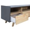 Mueble De Tv De Madera Nórdico | Modelo Denise Gris Thinia Home | Mesa Tv Para Salón O Comedor | Mueble Bajo Y Largo Para Tv 160x40x50cm | Mesa Para Televisor Con 4 Cajones Y 3 Compartimentos