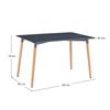 Thinia Home - Mesa De Comedor Rectangular Gala, Hogar, Hostelería, Metal Y Madera De Haya, Diseño Nórdico, Uso Interior, Para 4 O 6 Comensales, 120x80x74cm (largo X Ancho X Alto), Color Blanco O Negro