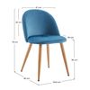 Thinia Home - Silla Comedor Terciopelo Fuchs (pack 2), Acero Efecto Madera, Terciopelo, Salón, Dormitorio Y Recibidor, Interior, Diseño Moderno, 54.5x46x78 Cm (largo X Ancho X Alto)