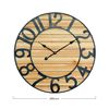 Thinia Home - Reloj De Pared Vintage En Relieve Con Esfera Negro/madera Ø60cm, Hogar, Oficina Y Despacho, Movimiento Agujas Continuo, Extra Silencioso, Números En Relieve, Diseño Actual, Color Natural