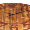 Thinia Home - Reloj De Pared Vintage En Relieve Con Esfera Gris/madera Ø80cm, Hogar, Oficina Y Despacho, Movimiento Agujas Continuo, Extra Silencioso, Números En Relieve, Diseño Actual, Color Madera