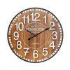 Thinia Home - Reloj De Pared Vintage En Relieve Con Esfera Madera Oscura Ø60cm, Hogar, Oficina Y Despacho, Movimiento Agujas Continuo, Extra Silencioso, Números En Relieve, Diseño Actual, Color Madera