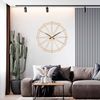 Thinia Home - Reloj De Pared Moderno Dorado Ø80cm, Aluminio/metal, Hogar, Oficina Y Despacho, Movimiento Agujas Continuo, Extra Silencioso, Diseño Geométrico, Estilo Moderno, Color Dorado