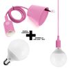 Kit Pendel Silicona Colores E27 Max. 60w 1m Ip20 + Bombilla Globo Led E27 Nine&one