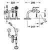 Tres 24219401lv Tres Clasic Grifo Monomando Para Borde De Bañera Con Tomas De Agua