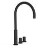 Tres 06110502nm Study Grifo Bimando Alto De Repisa Para Lavabo Color Negro Mate