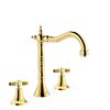 Tres 24210501or Tres Clasic Grifo Bimando De Repisa Para Lavabo Color Oro 24k