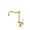 Tres 24233401or Cocina Grifo Monomando Con Caño Abatible Fregadero Color Oro 24k