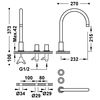 Tres 06110501or Study Grifo Bimando De Repisa Para Lavabo Color Oro 24k