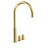 Tres 06110502or Study Grifo Bimando Alto De Repisa Para Lavabo Color Oro 24k