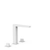 Tres 20210501bm Slim Grifo Bimando De Repisa Para Lavabo Color Blanco Mate