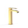 Tres 00661001or Cuadro Grifo Monomando Caño Alto Para Lavabo Color Oro 24k