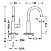 Tres 26290403om Study Grifo Monomando Con Maneta Lateral Para Lavabo Color Oro Mate 24k