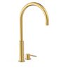 Tres 26110502om Study Grifo Monomando Caño Alto De Repisa Para Lavabo Color Oro Mate 24k