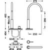 Tres 26110502om Study Grifo Monomando Caño Alto De Repisa Para Lavabo Color Oro Mate 24k