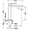 Tres 20020303ac Loft Grifo Monomando Caño Alto Para Lavabo Color Acero