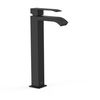 Tres 00681001nm Cuadro Grifo Monomando Xxl Caño Alto Para Lavabo Color Negro Mate