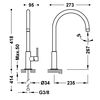 Tres 26290401ac Study Grifo Monomando Xxl Caño Alto Con Maneta Lateral Para Lavabo Color