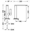 Tres 21130501ac Project-tres Grifo Monomando Caño Alto Con Maneta Lateral Para Lavabo