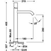 Tres 26130801km Study Grifo Monomando Xxl Caño Alto Para Lavabo Color Negro Metalizado