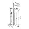 Tres 21631221 Base Plus Conjunto De Grifo Monomando Mural De 2 Vías Ducha Telescópica