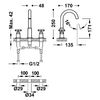 Tres 28310501 Mont Blanc Grifo Bimando De Repisa Lavabo Color Cromo