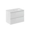 Cosmic Bbest Mueble De Baño Con Lavabo 2 Cajones Color Blanco Brillo 80 Cm