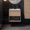 Cosmic Bbest Mueble De Baño Con Lavabo 1 Cajón Y 1 Hueco Color Nogal Natural 60 Cm