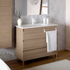 Cosmic Bbest Mueble De Baño Con Lavabo 3 Cajones Con Patas Color Nogal Natural 100 Cm