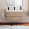 Cosmic Bbest Mueble De Baño Con Lavabo Teckstone 2 Cajones Color Nogal Natural 60 Cm