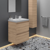 Cosmic Bbest Mueble De Baño Con Lavabo Teckstone 2 Cajones Color Nogal Natural 60 Cm