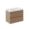 Cosmic Bbest Mueble De Baño Con Lavabo Teckstone 2 Cajones Color Nogal Natural 60 Cm