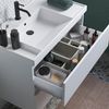 Cosmic Bbest Mueble De Baño Con Lavabo Teckstone 2 Cajones Color Blanco Brillo 80 Cm