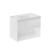 Cosmic Bbest Mueble De Baño Con Lavabo Teckstone 1 Cajón Y 1 Hueco Color Blanco Brillo 60