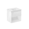 Cosmic Bbest Mueble De Baño Con Lavabo Teckstone 1 Cajón Y 1 Hueco Color Blanco Brillo 60