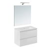 Cosmic Bbest Conjunto Mueble De Baño Completo 2 Cajones Color Blanco Brillo 60 Cm