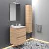 Cosmic Bbest Conjunto Mueble De Baño Completo 2 Cajones Color Nogal Natural 80 Cm