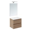 Cosmic Bbest Conjunto Mueble De Baño Completo 2 Cajones Color Nogal Natural 80 Cm