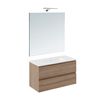 Cosmic Bbest Conjunto Mueble De Baño Completo 2 Cajones Color Nogal Natural 80 Cm