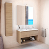 Cosmic Bbest Conjunto Mueble De Baño Completo 1 Cajón Y 1 Hueco Color Nogal Natural 80 Cm